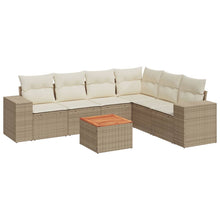 7-Delige Loungeset Met Kussens Poly Rattan Beige