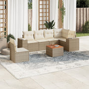Loungeset 7-delig poly rattan beige