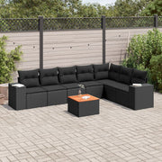 Loungeset 8-delig poly rattan zwart