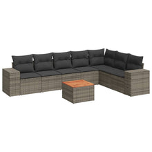 8-Delige Loungeset Met Kussens Poly Rattan Grijs