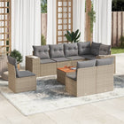 9-Delige Loungeset Met Kussens Poly Rattan Beige