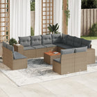 Loungeset 12-delig poly rattan beige