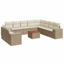 11-Delige Tuinset Met Kussens Poly Rattan Beige