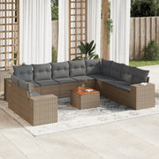 Tuinset 11-delig poly rattan beige