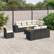 Loungeset 9-delig poly rattan zwart