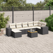 Loungeset 8-delig poly rattan zwart