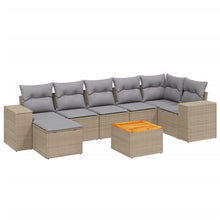 8-Delige Loungeset Met Kussens Poly Rattan Beige