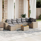 8-Delige Loungeset Met Kussens Poly Rattan Beige