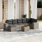 8-Delige Loungeset Met Kussens Poly Rattan Grijs