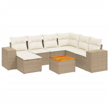8-Delige Loungeset Met Kussens Poly Rattan Beige