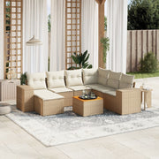 Loungeset 8-delig poly rattan beige