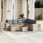 8-Delige Loungeset Met Kussens Poly Rattan Beige