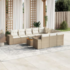 11-Delige Tuinset Met Kussens Poly Rattan Beige