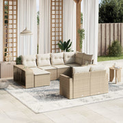 Loungeset 10-delig poly rattan beige