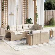 Tuinset 11-delig poly rattan beige