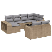 11-Delige Tuinset Met Kussens Poly Rattan Beige