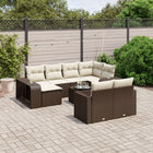 Loungeset 11-delig poly rattan bruin
