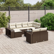 Loungeset 11-delig poly rattan bruin