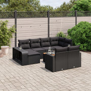 Loungeset 11-delig poly rattan zwart
