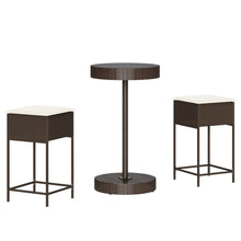 3-Delige Tuinbarset Met Kussens Poly Rattan 2