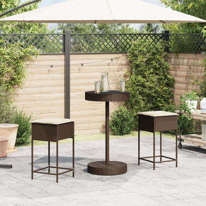 3-Delige Tuinbarset Met Kussens Poly Rattan 2