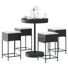 5-Piece Garden Bar Set with Cushions Poly Rattan 4