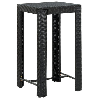 3-Delige Tuinbarset Met Kussens Poly Rattan Zwart