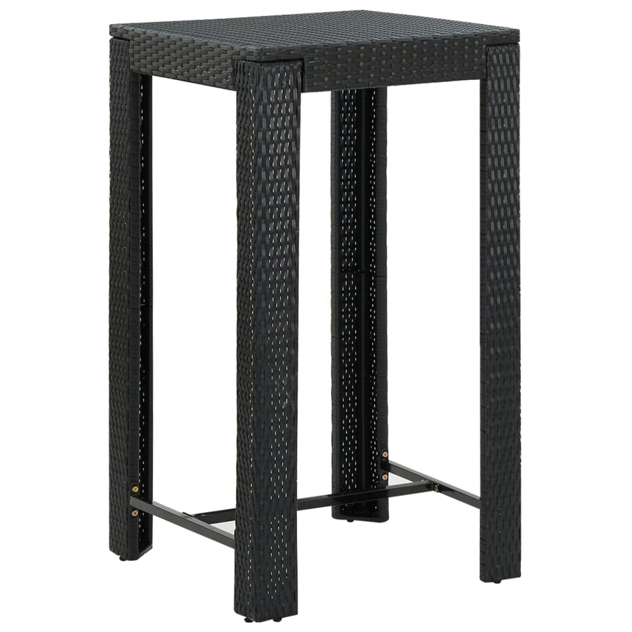 5-Delige Tuinbarset Met Kussens Poly Rattan Zwart