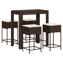 5-Delige Tuinbarset Met Kussens Poly Rattan 4