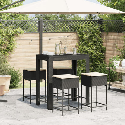 5-Delige Tuinbarset Met Kussens Poly Rattan 4