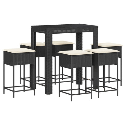7-Delige Tuinbarset Met Kussens Poly Rattan 6