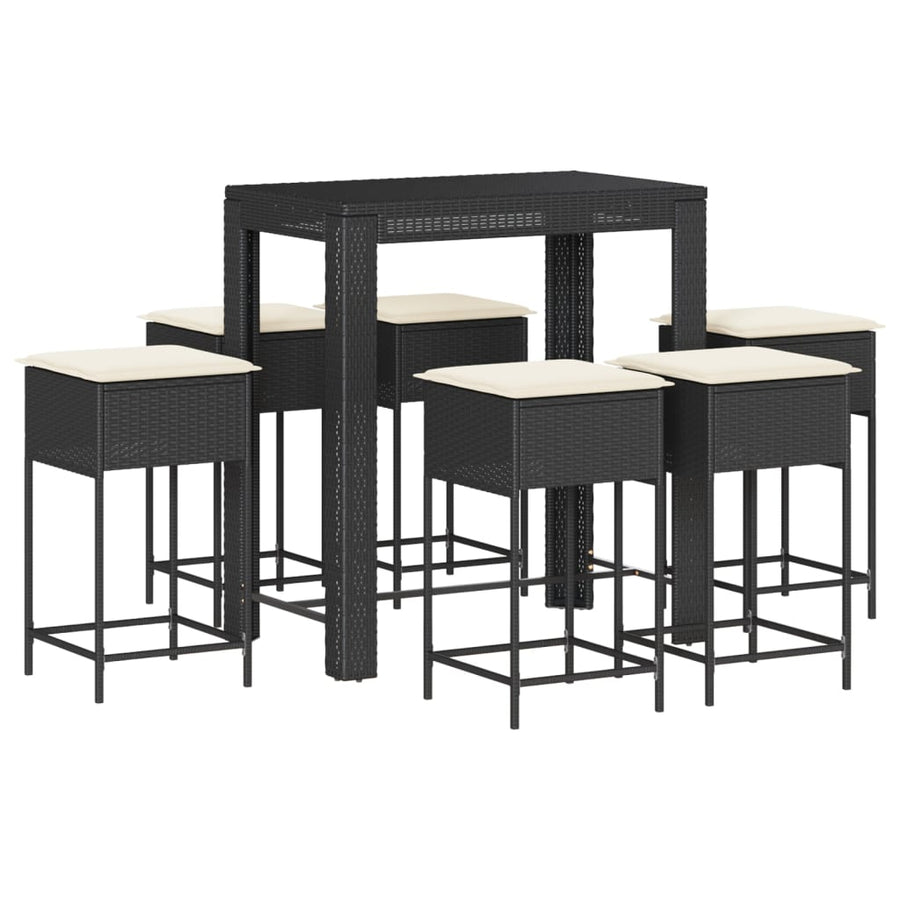 7-Delige Tuinbarset Met Kussens Poly Rattan 6