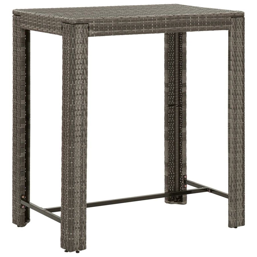 7-delige Tuinbarset met kussens poly rattan grijs