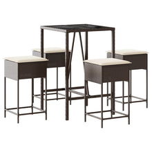 5-Delige Tuinbarset Met Kussens Poly Rattan 4