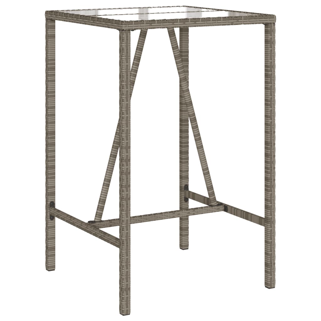 5-Delige Tuinbarset Met Kussens Poly Rattan 4 70 x 70 x 110 cm Grijs