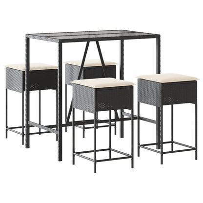 5-Delige Tuinbarset Met Kussens Poly Rattan 4