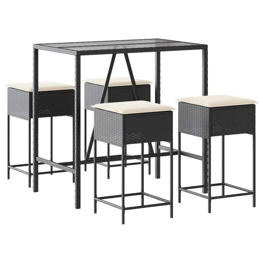 5-Delige Tuinbarset Met Kussens Poly Rattan 4