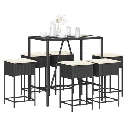 7-Delige Tuinbarset Met Kussens Poly Rattan 6