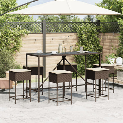 7-Delige Tuinbarset Met Kussens Poly Rattan 6
