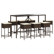 9-Delige Tuinbarset Met Kussens Poly Rattan 8