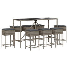 9-Delige Tuinbarset Met Kussens Poly Rattan 8