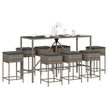 9-Delige Tuinbarset Met Kussens Poly Rattan 8