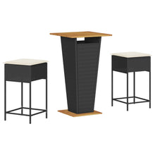 3-Delige Tuinbarset Met Kussens Poly Rattan 2
