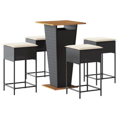 5-Delige Tuinbarset Met Kussens Poly Rattan 4