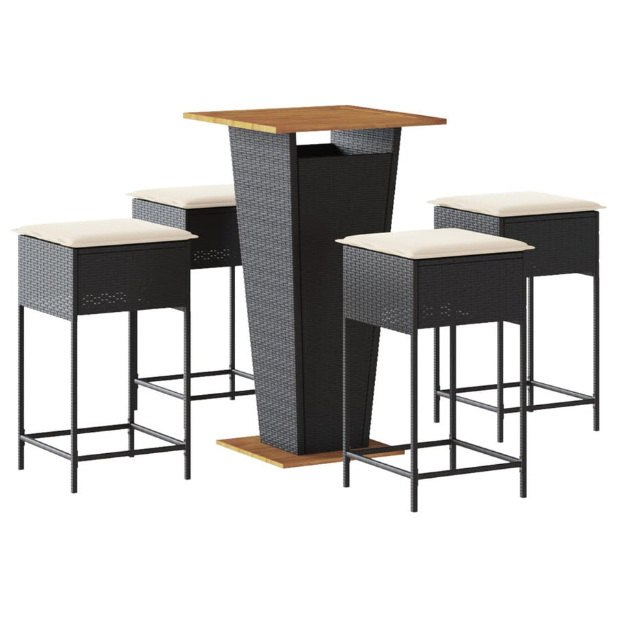 5-Delige Tuinbarset Met Kussens Poly Rattan 4