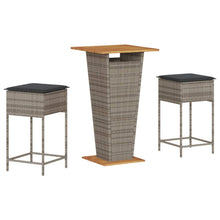 3-Delige Tuinbarset Met Kussens Poly Rattan 2