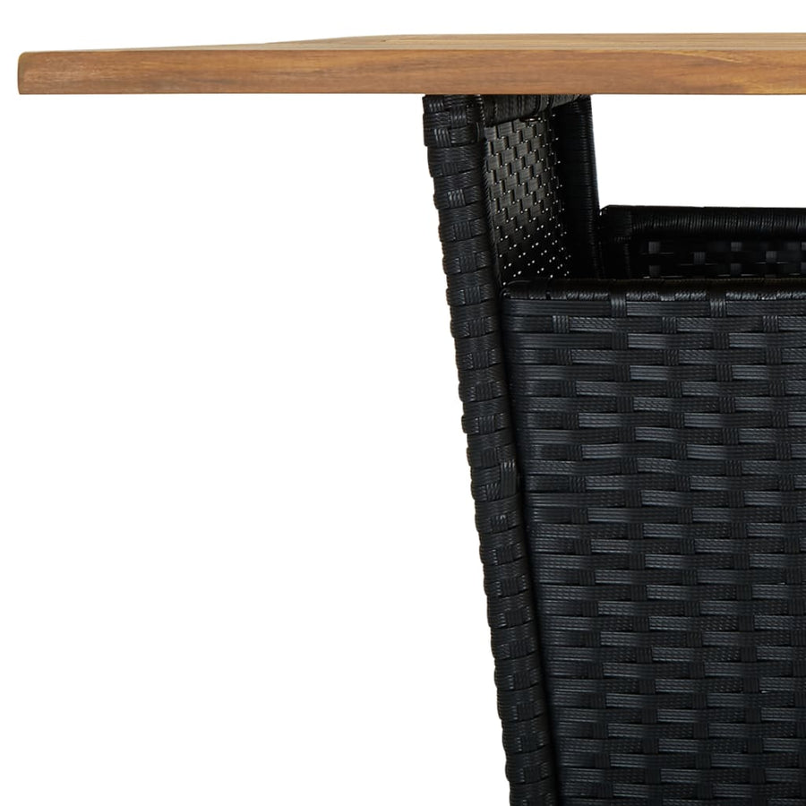 3-Delige Tuinbarset Met Kussens Poly Rattan 2 80 x 80 x 110 cm Zwart