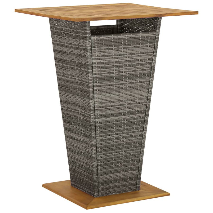 3-delige Tuinbarset met kussens poly rattan grijs