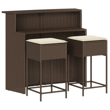 3-Delige Tuinbarset Met Kussens Poly Rattan 2