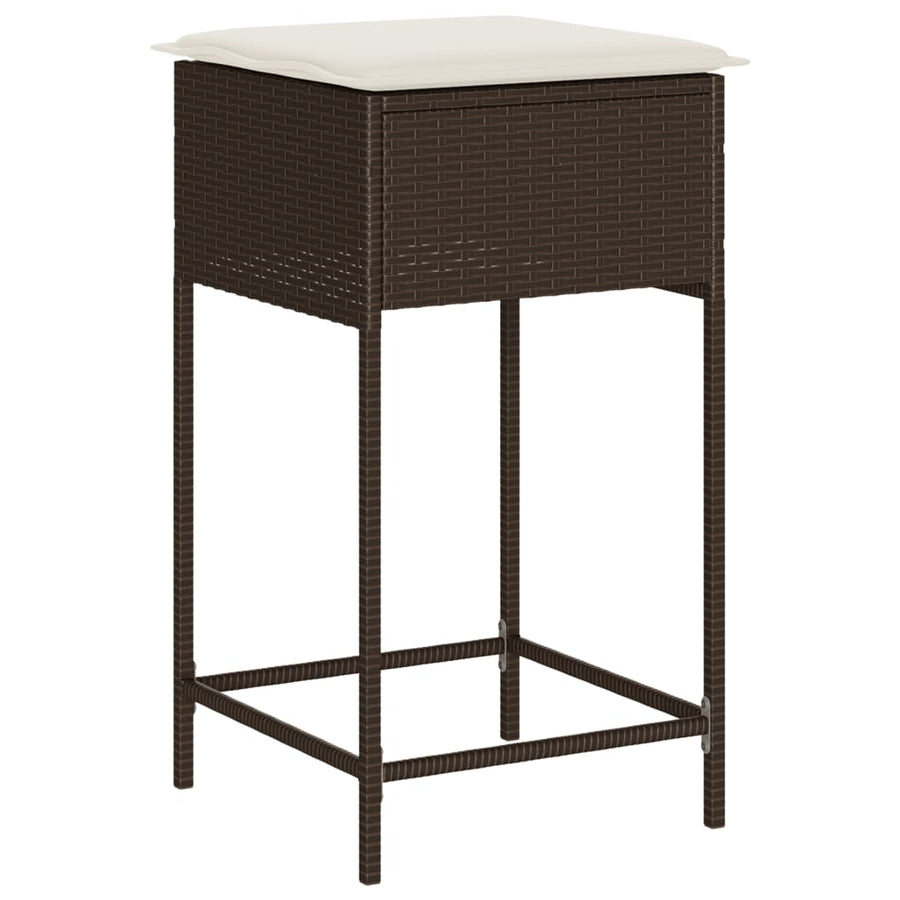 3-Delige Tuinbarset Met Kussens Poly Rattan 2